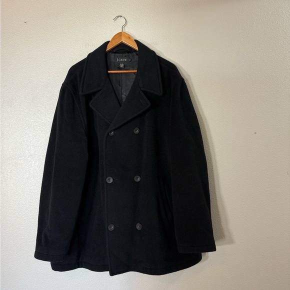 J Crew Wool Blend Black Peacoat size XL - Picture 3 of 10